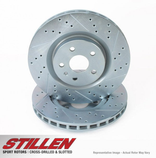 2014-2017 Infiniti Q50 & Q60 Sport Front Cross Drilled & Slotted Brake Rotors (Set of 2) - NIS81008 - High Performance Braking for Sporty Driving & Track Use