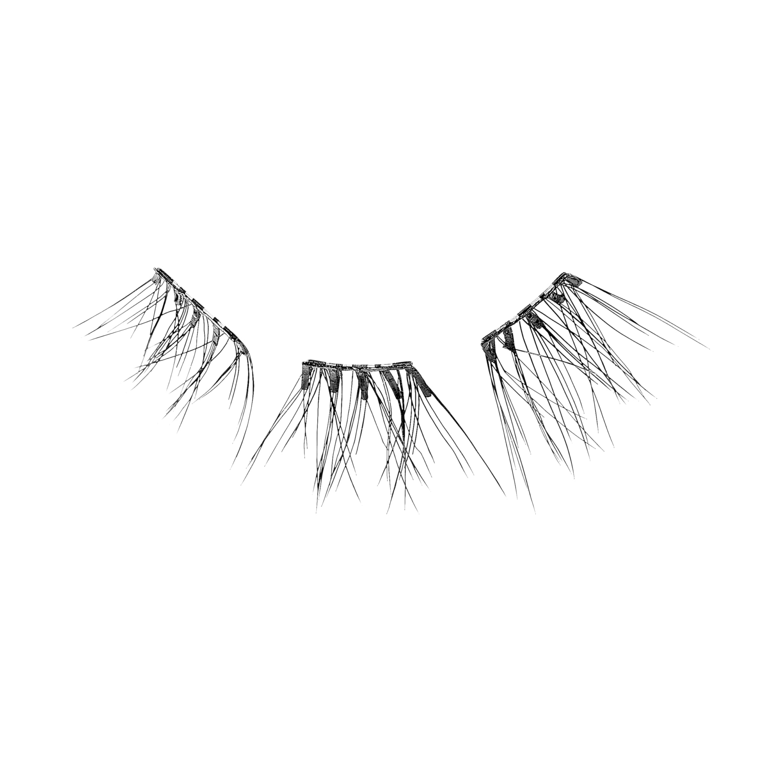 KISS imPRESS Falsies Press On Self Adhesive Eyelashes - 10mm-12mm Natural Volume Lashes, Black, No Glue Needed, Invisible Band, 12 Lash Clusters - Classy & Easy to Apply for Everyday Wear & Special Occasions