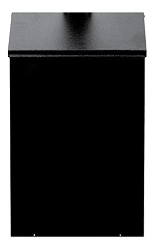 10 Gallon Aluminum Trash Can with Tie Handle - Matte Black Roll Square Garbage Bin for Kitchen, Office, or Outdoor Use