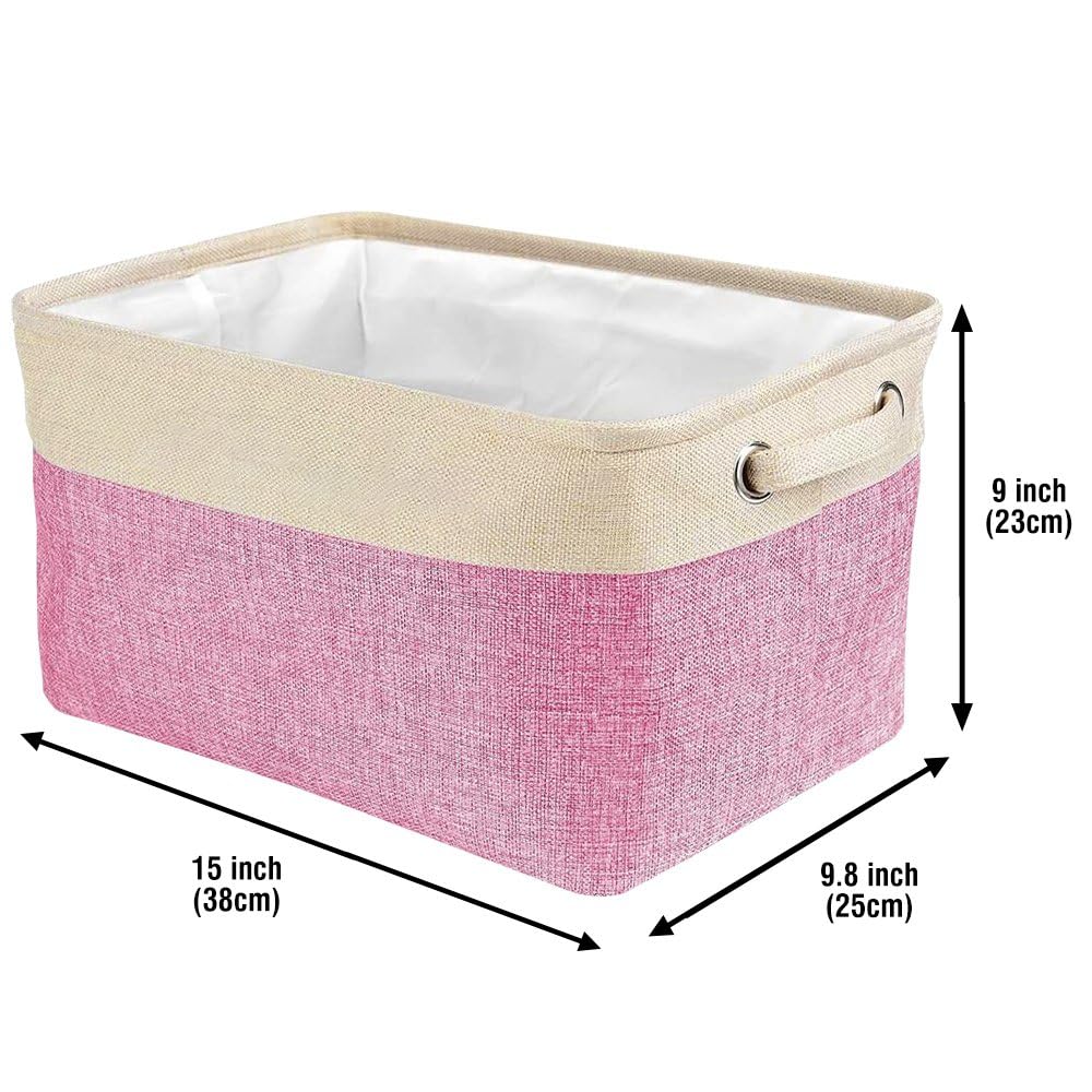 Foldable Storage Basket with Funny Husky Design - Collapsible Fabric Pet Toy Organizer Bin with Handles for Home, Closet & Shelf Organization - Durable Pink & White Storage Cube (Perfect for Pet Supplies, Kids' Room & Small Space Storage)