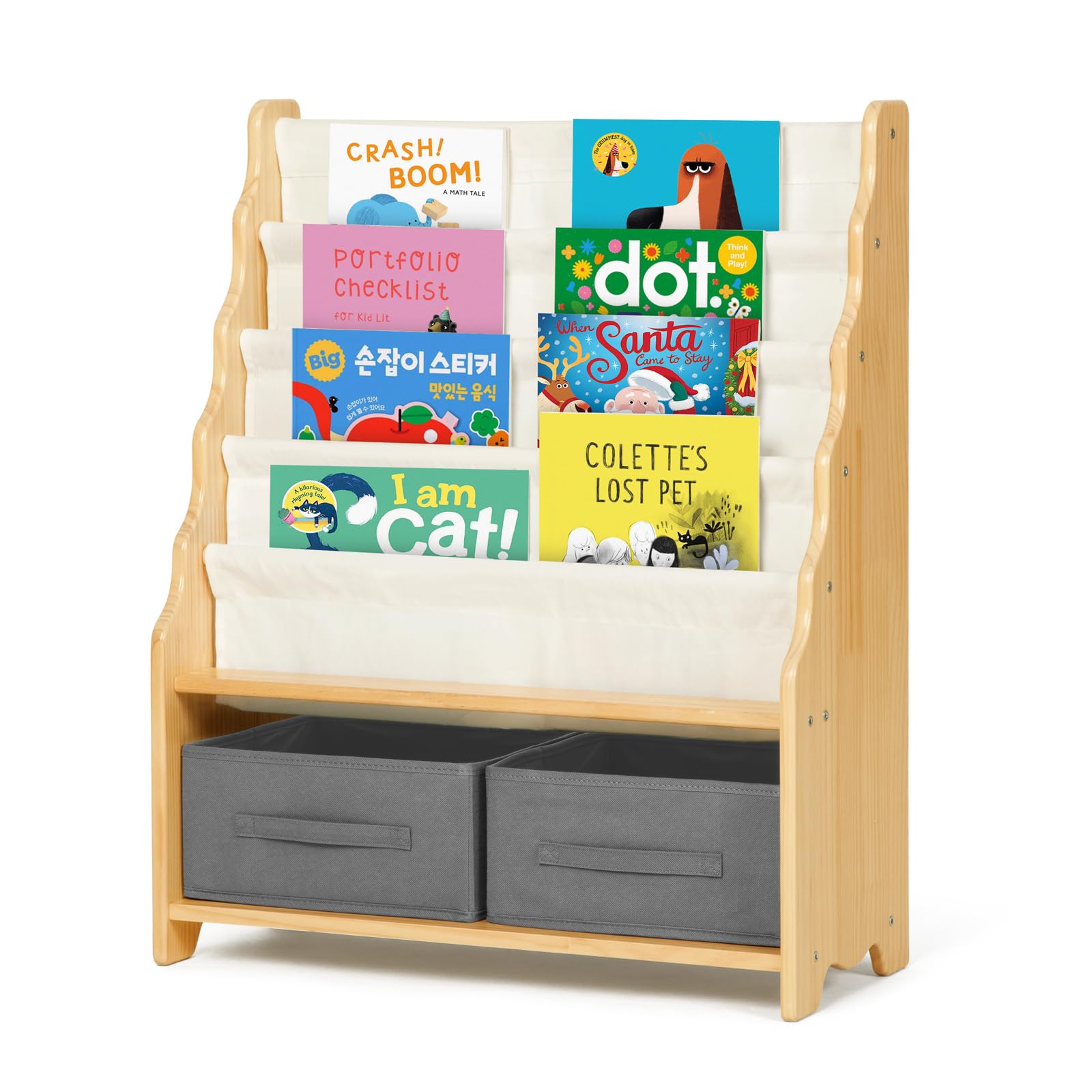 OOOK Solid Wood Montessori Bookshelf for Kids - 27.6