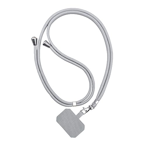 Adjustable Nylon Phone Lanyard Neck Strap - Universal Smartphone Tether Compatible with Most Phone Cases (Gray) - Perfect for Work, Travel, and Hands-Free Convenience