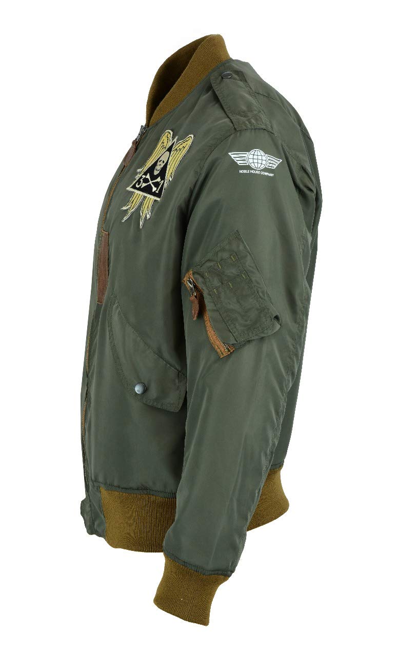 USAF L-2 Blackbird Nylon Bomber Jacket - MA-1 Flight Jacket for Men | Military Style Outerwear for Casual Wear & Aviation Enthusiasts
