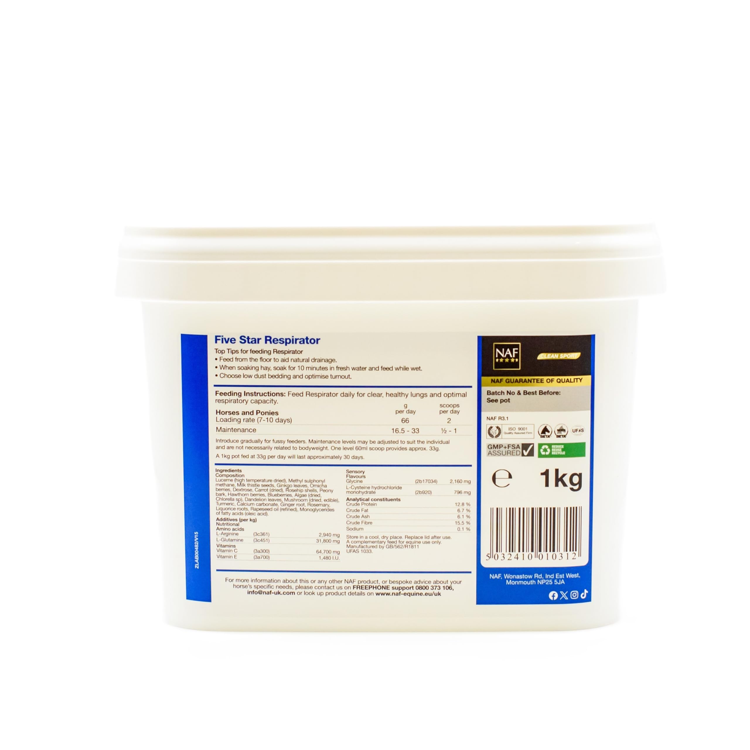 Five Star Respirator Supplement 1kg - Premium Clear Respiratory Support Formula for Adults - Boost Lung Health & Immunity - Ideal for Athletes, Smokers & Allergy Sufferers
