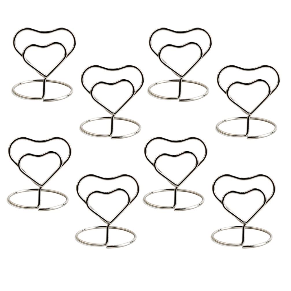 24 Pcs Heart Shaped Paper Clips - Table Number Holders, Photo Holders, Menu Clips for Wedding, Party, Office & Home Decor Organization
