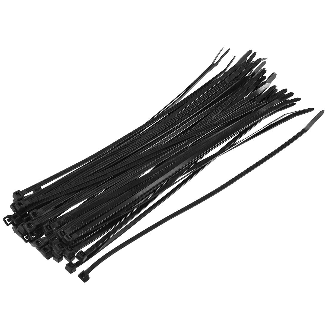 uxcell 16 Inch Nylon Self-Locking Cable Ties - 0.2 Inch Width, Black (25 Pack) - Heavy Duty Zip Ties for Organizing Wires, Bundling Cables & Home Improvement