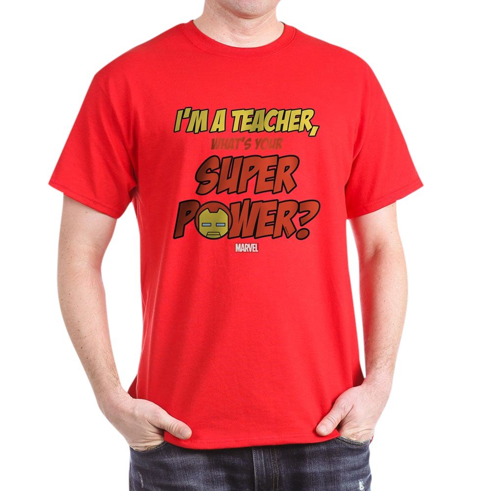 Iron Man Teacher Graphic T-Shirt - Cool Superhero Dark Tee for Marvel Fans & Educators - Perfect for School, Gifts & Casual Wear