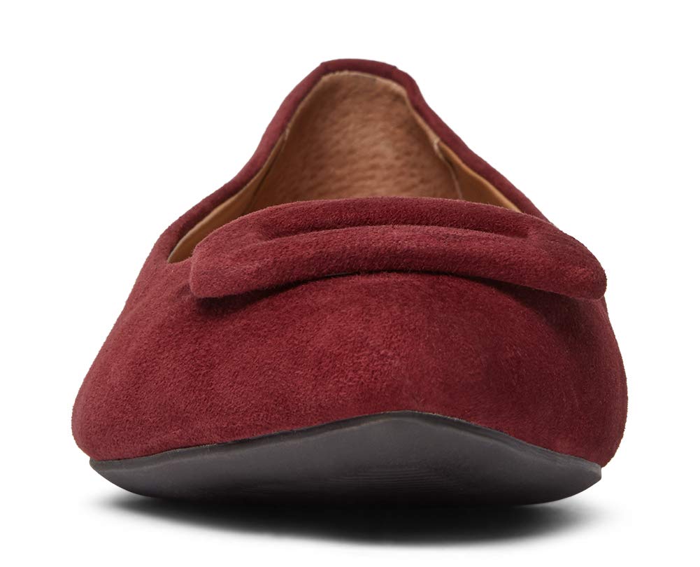 Vionic Women's Amanda Ballet Flat with Arch Support - Comfortable Slip-On Shoes for Work & Casual Wear (Wine, Size 7 Medium) | Orthotic Footwear for Plantar Fasciitis & All-Day Comfort
