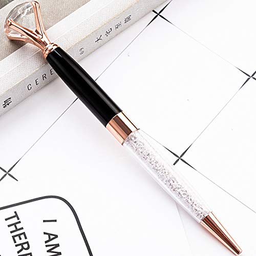 U Scinan 3-Pack Luxury Crystal Diamond Ballpoint Pens - 0.5mm Fine Point Black Ink, Elegant Metal Gift Pens for Office, Business, Wedding & Promotional Use