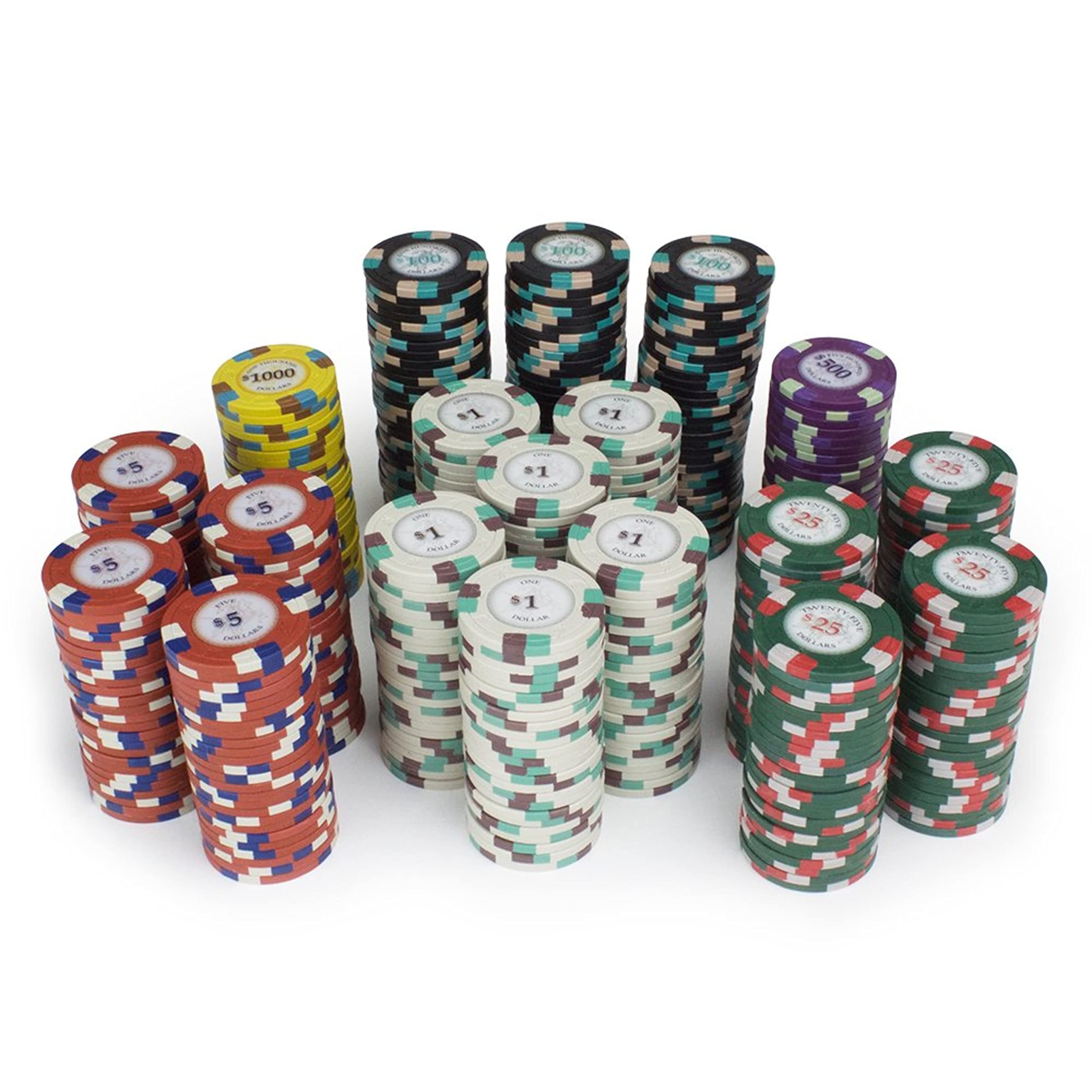 Poker Knights 500-Piece Heavyweight Clay Composite Poker Chips Set with Playing Cards & Dealer Button - 13.5g Casino Chips in Aluminum Case - Professional Poker Supplies for Home Games, Tournaments & Casino Nights