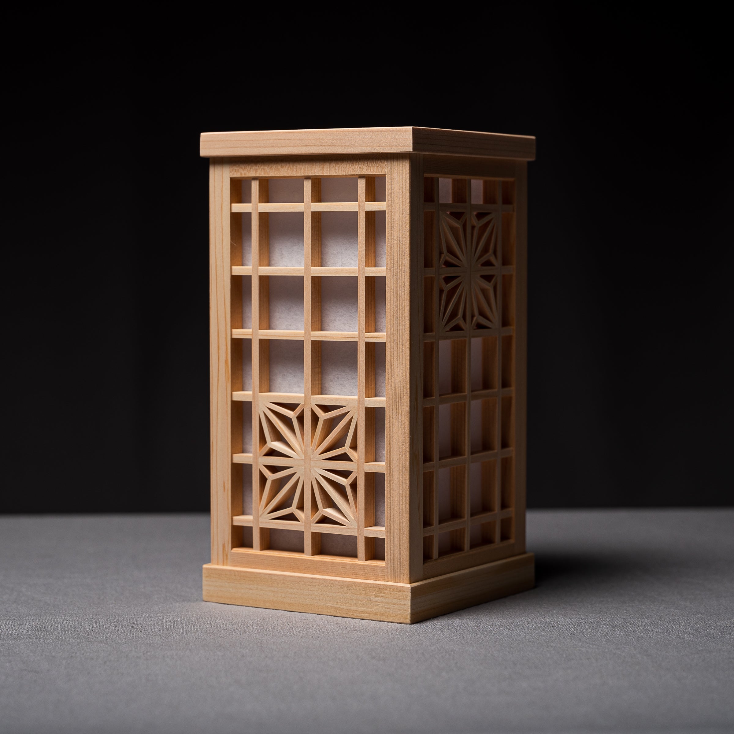 Handmade Kumiko Wooden Lamp Shade - Japanese Traditional Geometric Pattern Lighting Fixture for Living Room, Bedroom & Office Decor