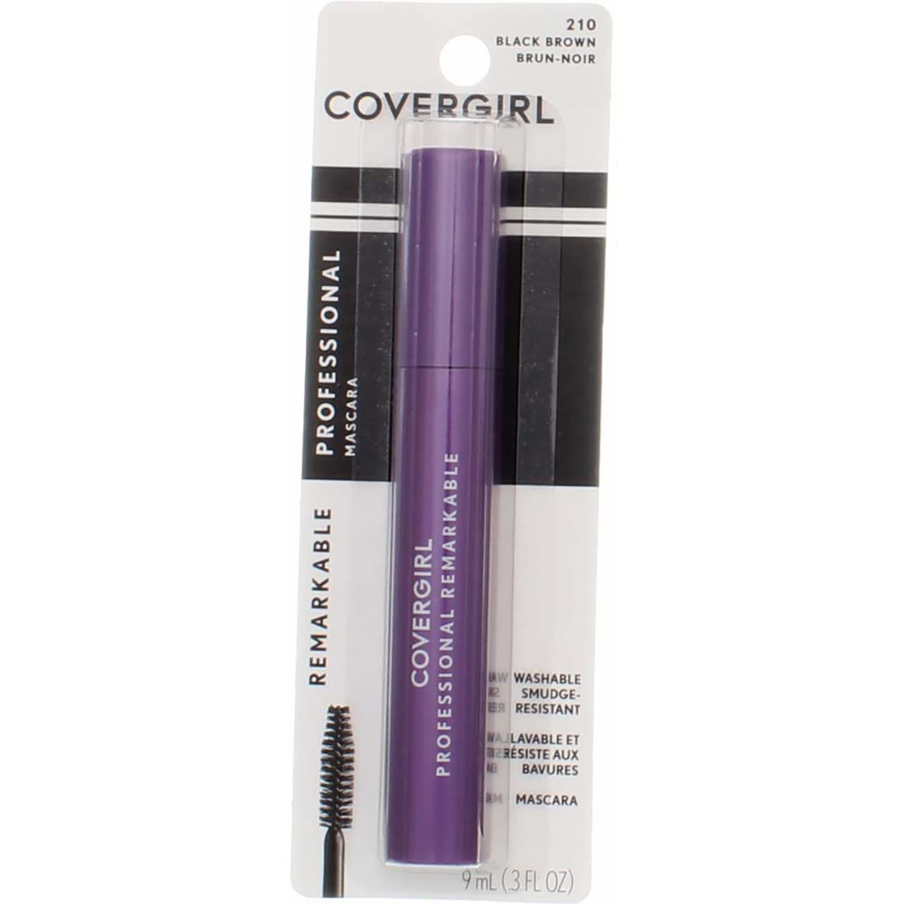 COVERGIRL Professional Remarkable Washable Mascara - Black Brown (210) 0.30 oz, 10-Pack | Volumizing & Lengthening for Everyday Wear & Special Occasions