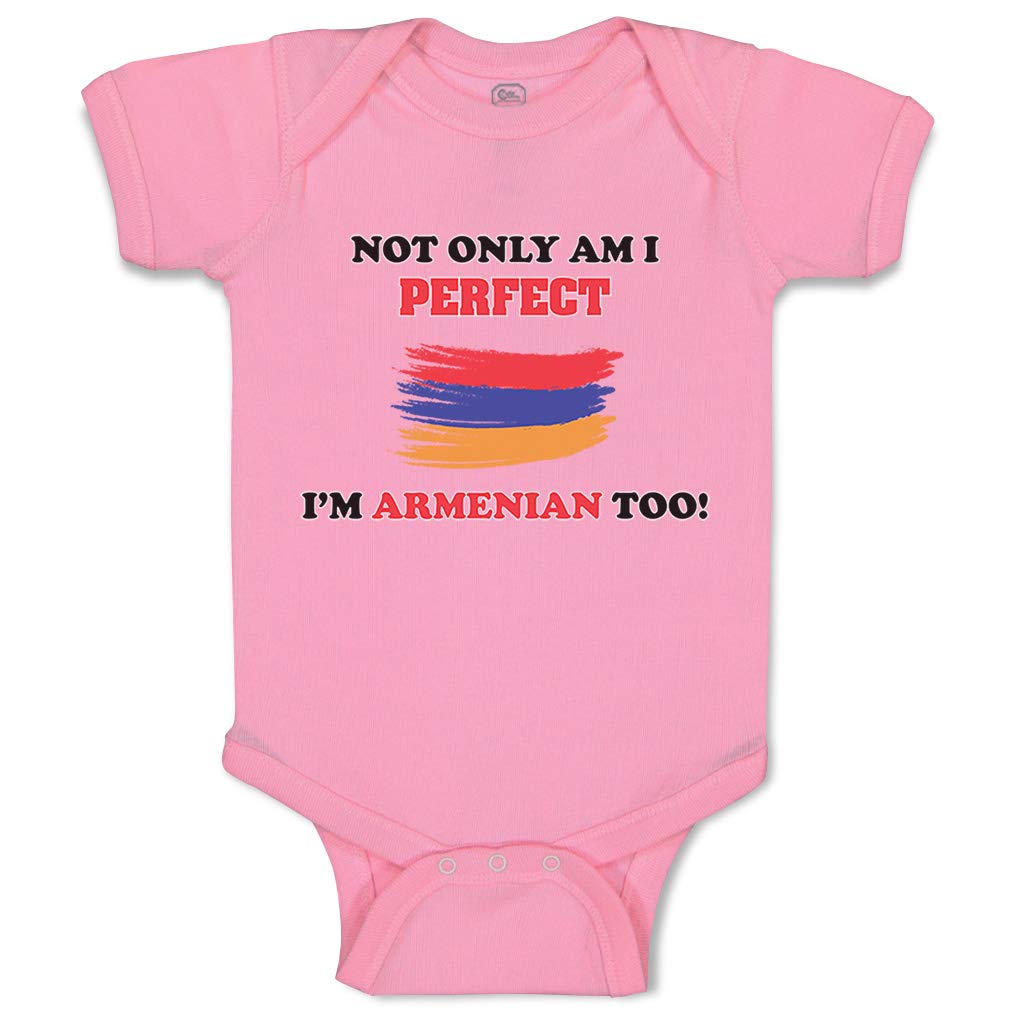 Funny Baby Bodysuit - 'Not Only I'm Perfect I'm Armenian Too' Cute Outfit for Boys & Girls | Perfect for Family Gatherings, Holidays & Proud Armenian Heritage Celebrations