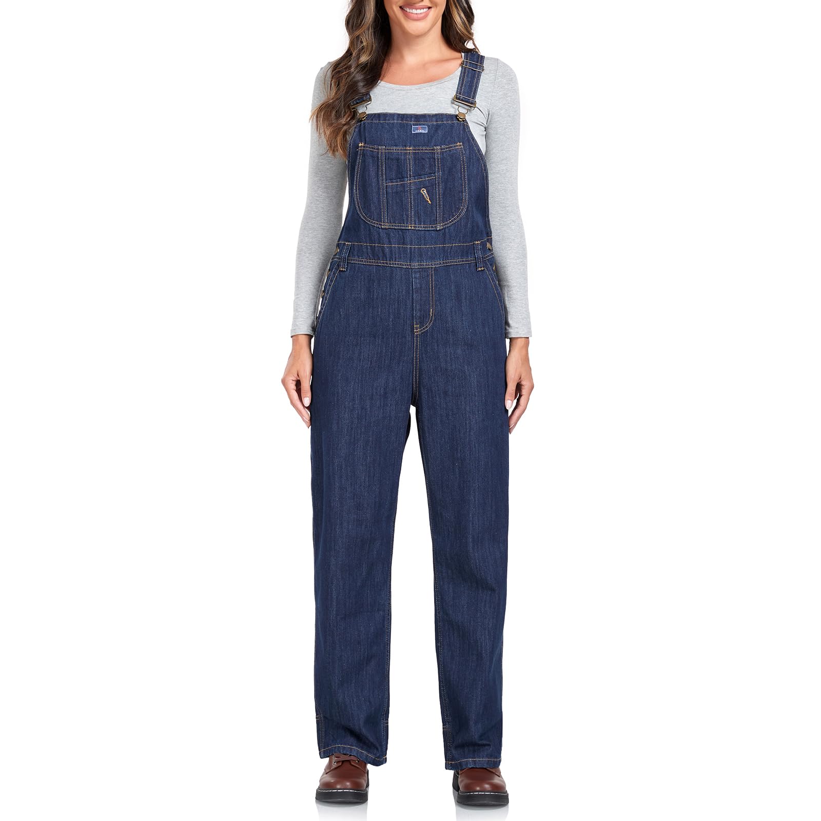 HISEA Women's Bib Overalls - Relaxed Fit Denim Overalls with Adjustable Straps & Tool Pockets for Workwear | Comfortable Farm, Workshop & Casual Wear for Women