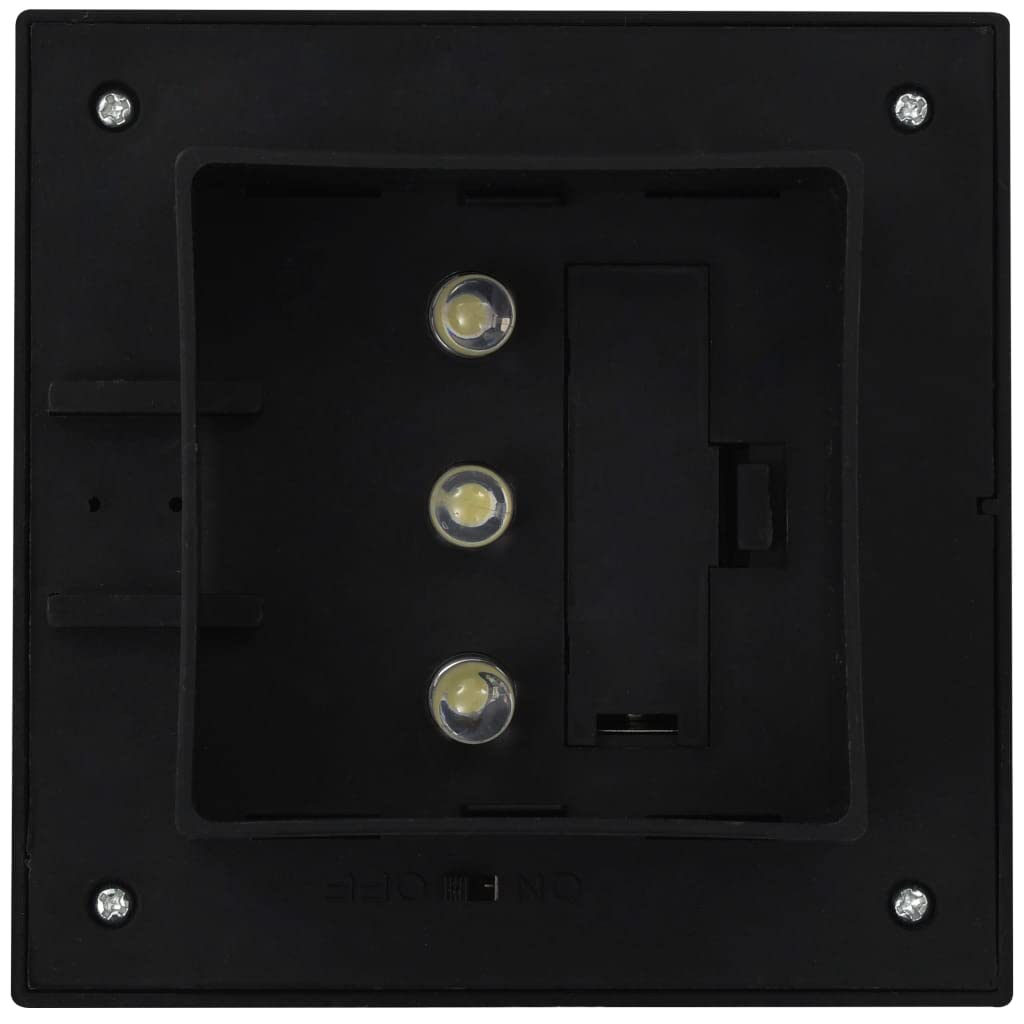 CHARMMA 12 Pack Solar LED Outdoor Lights - 4.7 Inch Square Black Garden Path Lights for Walkway, Patio, Yard, and Landscape Lighting
