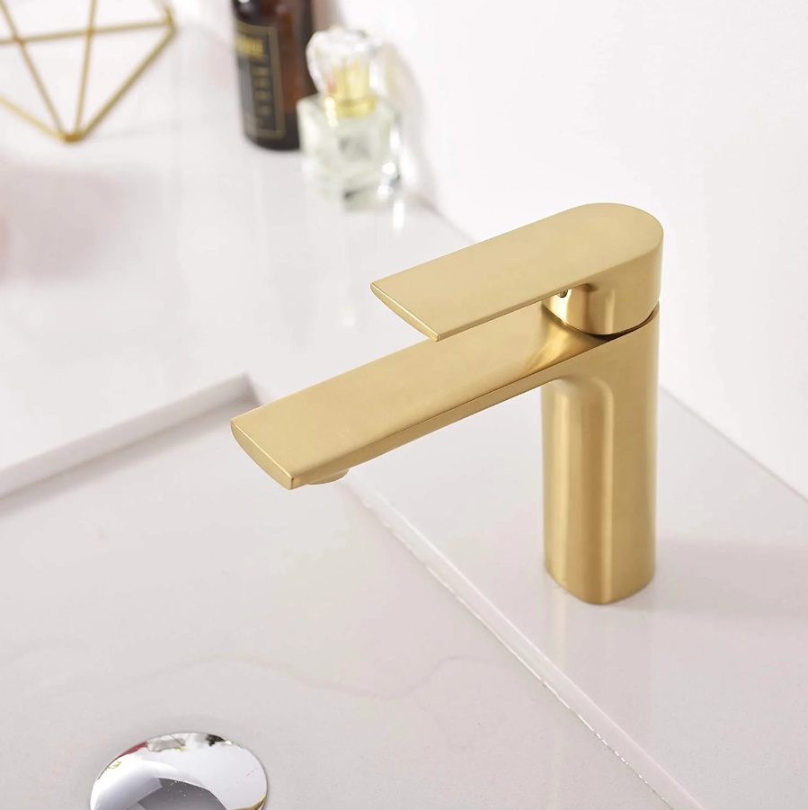 TIMELYSS Single Hole Bathroom Vanity Faucet - Modern Matte Black Waterfall Bathroom Sink Faucet with Lever Handle for Bathroom, Powder Room & Guest Bath Installation