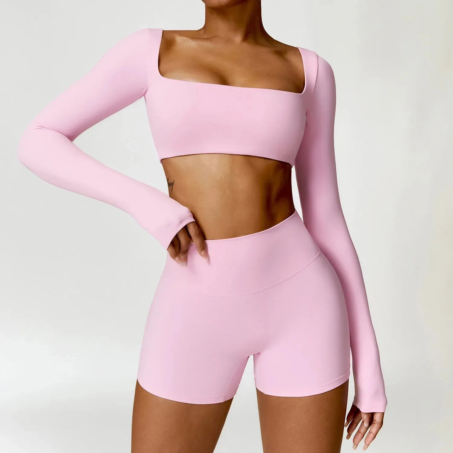 2PCS Women's Quick Dry Yoga Outfit - Long Sleeve Workout Top & Pants Set for Gym, Running, Pilates | Moisture Wicking Activewear for Yoga, Fitness & Casual Wear
