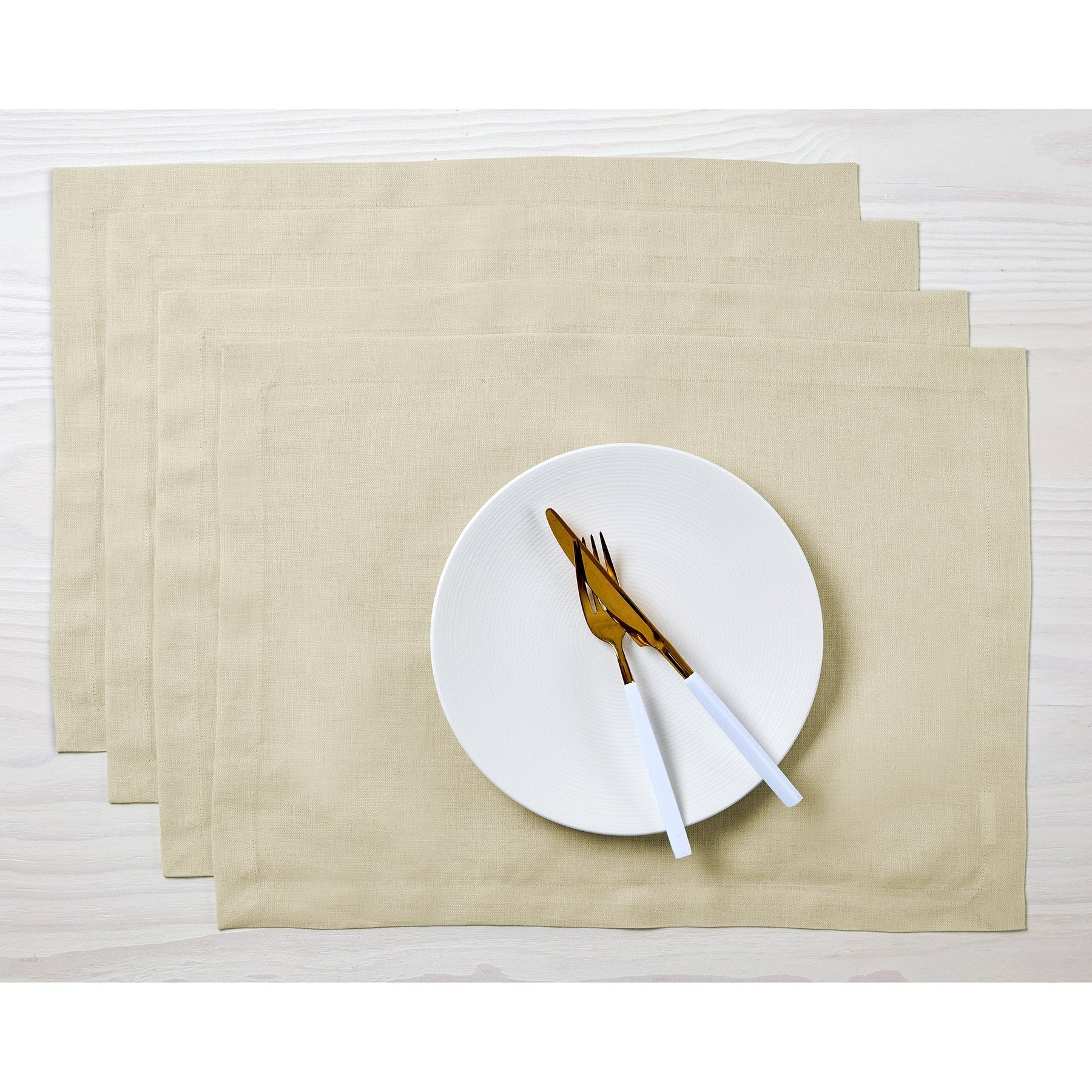 Eco-Friendly Linen Placemats Set of 6 - Premium Natural Table Mats for Dining, Kitchen, and Party Decor - Washable & Durable Home Tableware for Everyday Use and Special Occasions
