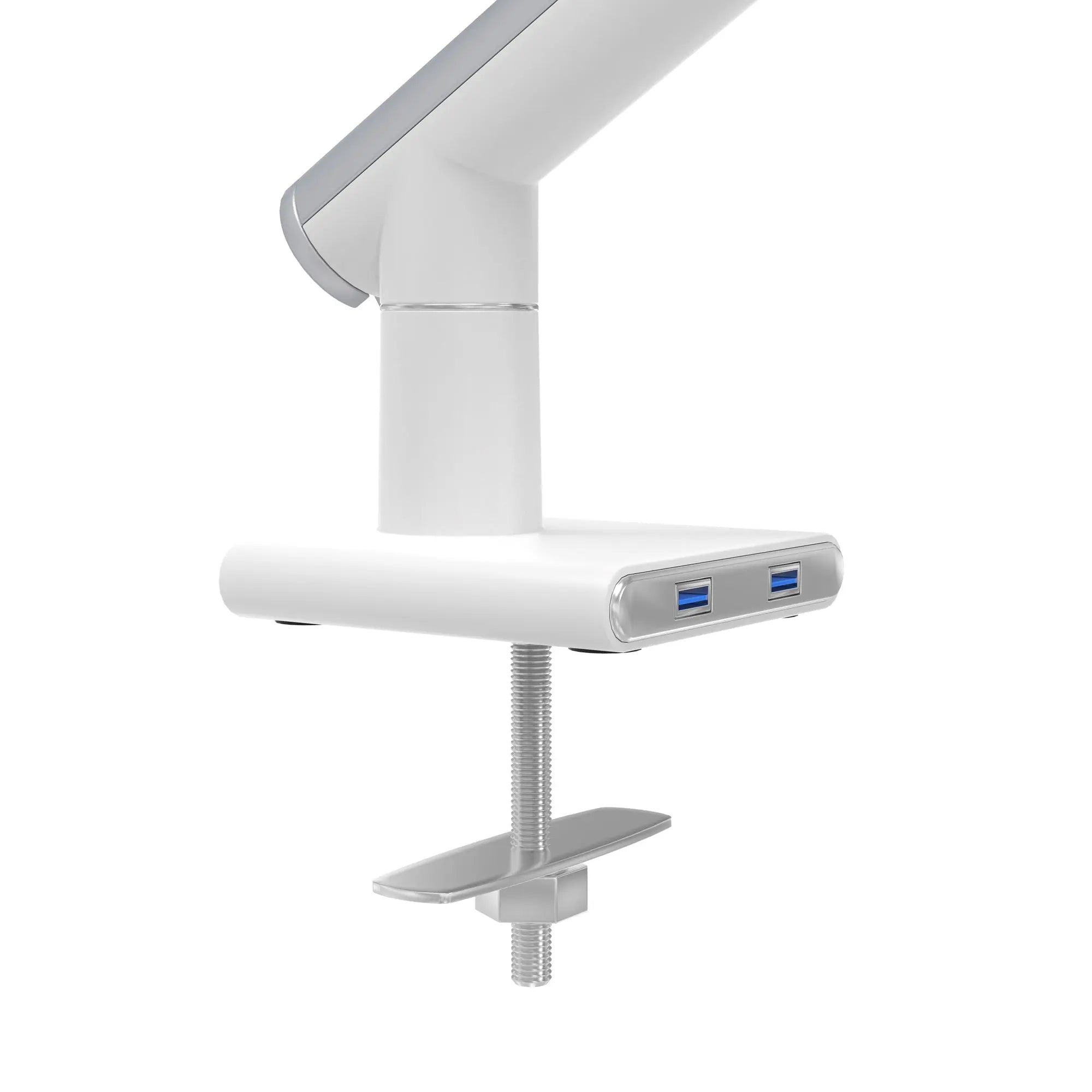 Single Monitor Slim Spring Arm with USB Ports - Adjustable Desk Mount for Home & Office - Perfect for Ergonomic Workspace Setup
