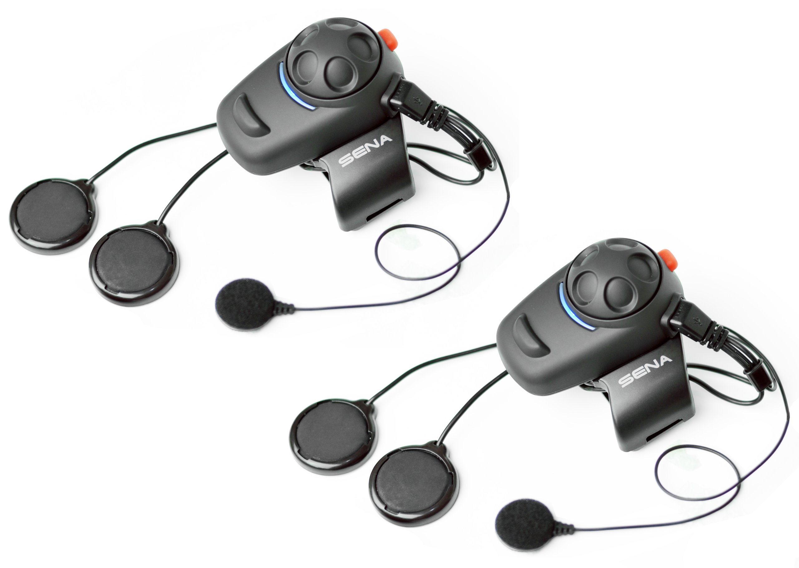 Sena SMH5D-02 Low-Profile Motorcycle Bluetooth Headset & Intercom System - Dual Pack for Full Face Helmets - Wireless Communication for Riders - Perfect for Group Riding, Touring and Urban Commuting