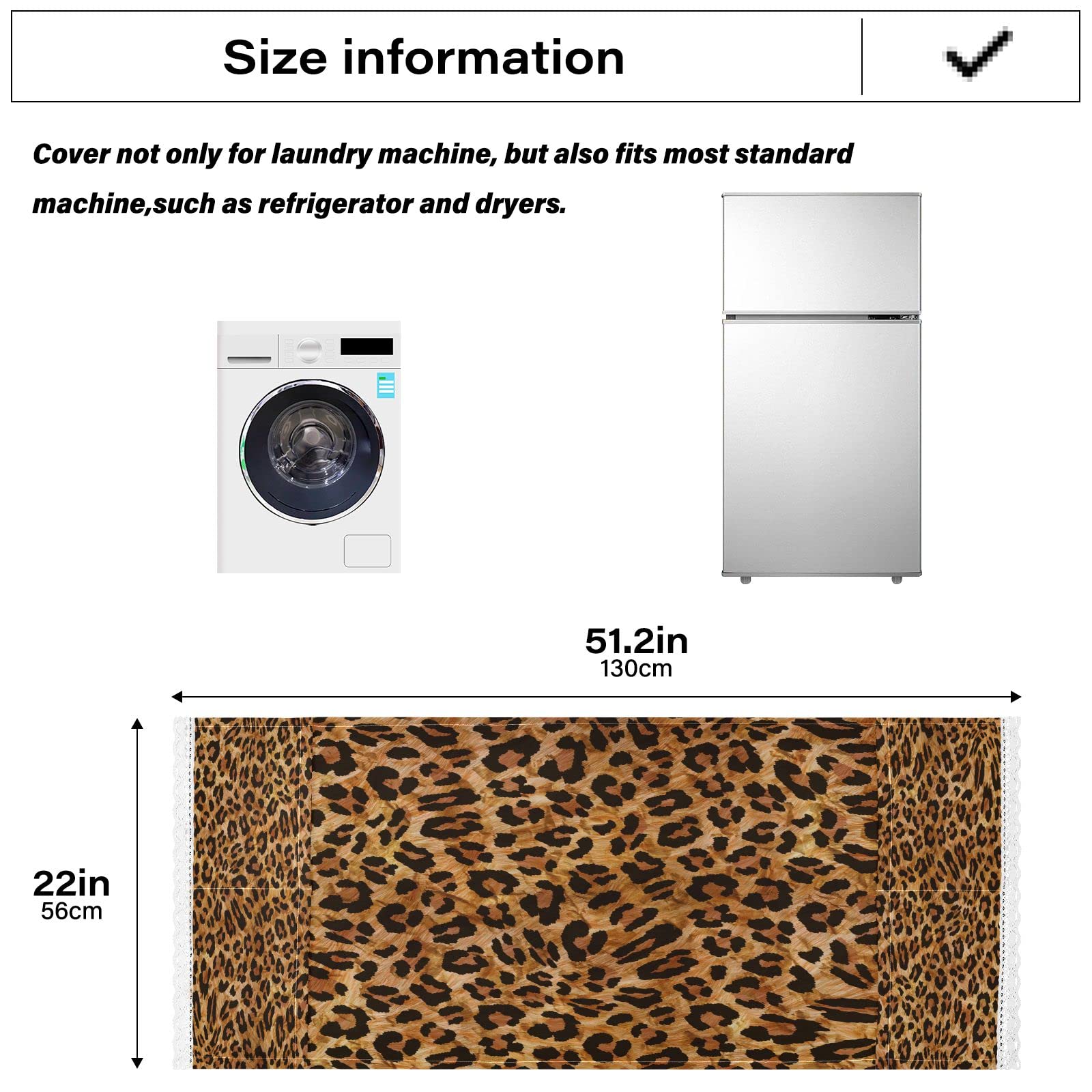 Leopard Print Waterproof Washing Machine Cover - 51