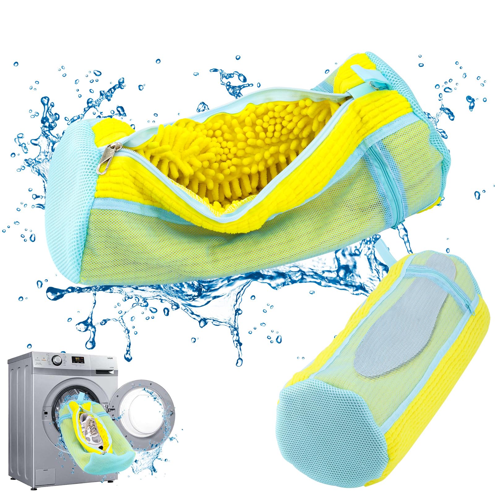 Best Shoe Washing Bags for Washing Machine - Durable Laundry Mesh Bags for Sneakers, Running Shoes & All Types (2-Pack, Yellow) - Perfect for Gym, Travel & Sports Equipment Protection