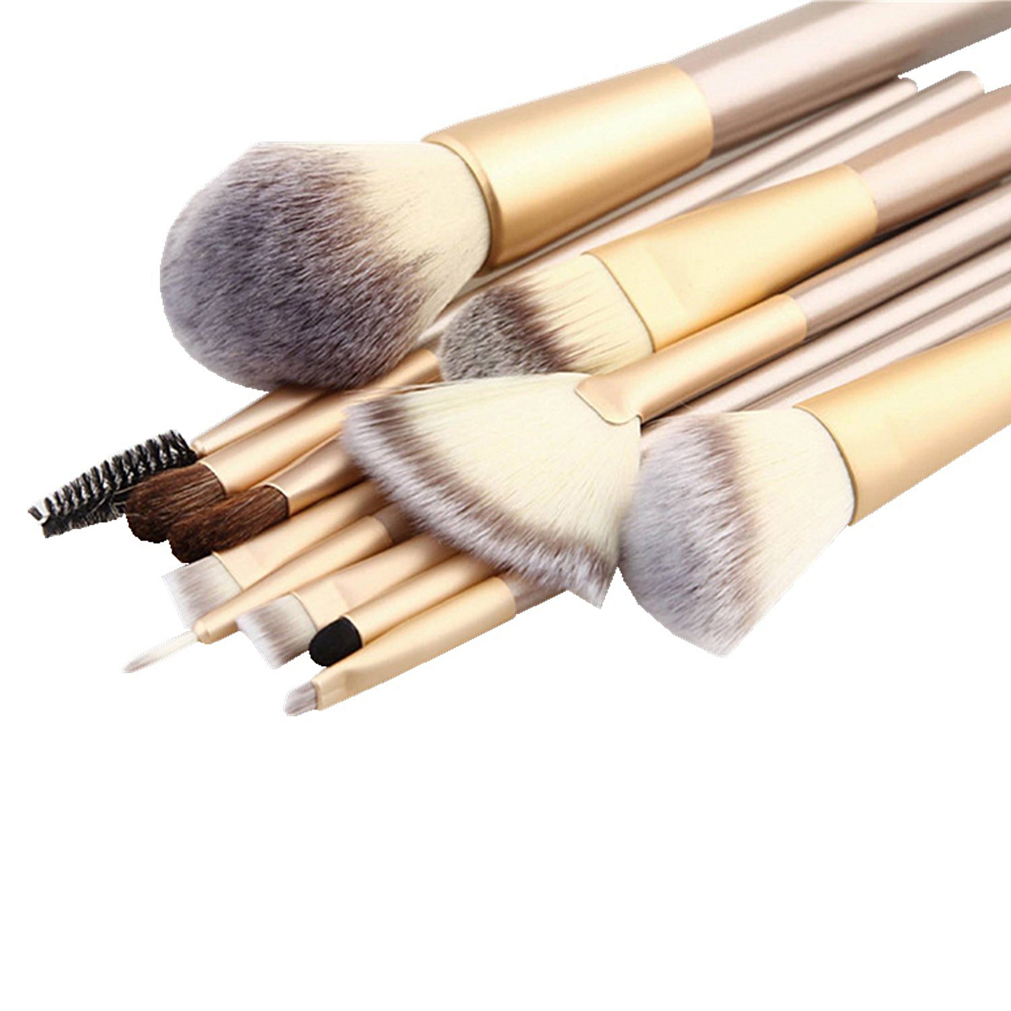 IGIA 12-Piece Professional Makeup Brush Set - Multi-Function Cosmetic Brushes with Travel Pouch | Perfect for Foundation, Blending, Contouring & Eye Makeup | Ideal for Home Use & Professional Makeup Artists