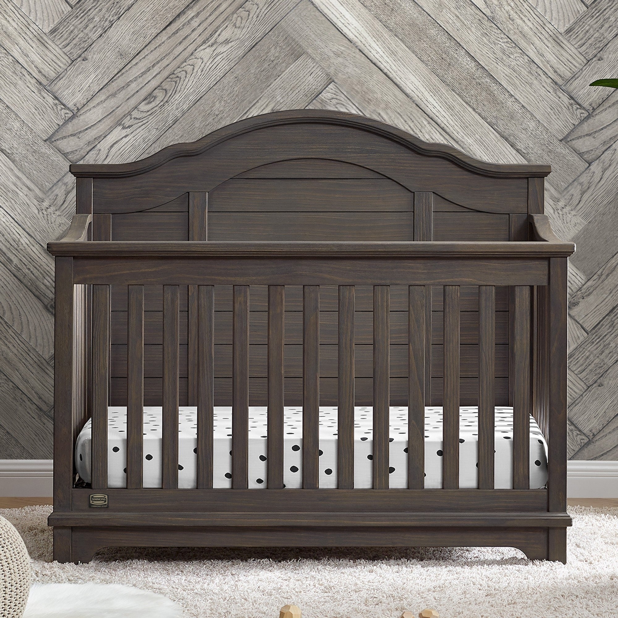 Asher 6-in-1 Convertible Baby Crib - White Nursery Furniture for Newborn to Toddler Bed | Perfect for Modern Nursery, Bedroom & Daycare Use
