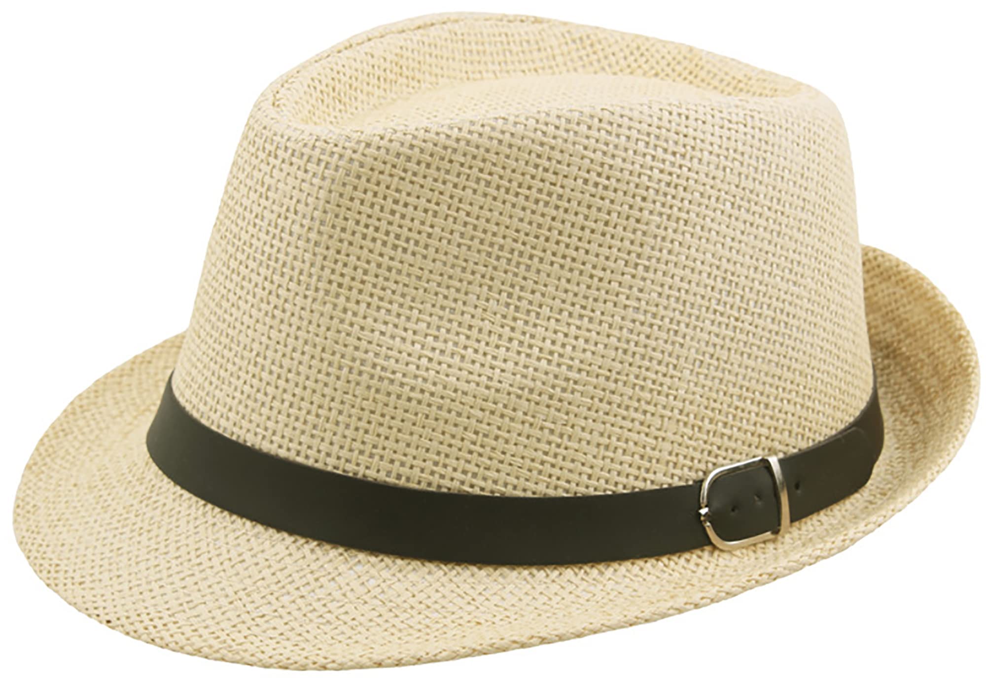 Men's Summer Trilby Hat - Short Brim Straw Fedora Sun Hat | Classic Panama Beach Hat for Outdoor Activities, Vacations & Sun Protection