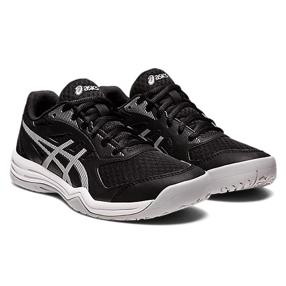 ASICS Upcourt 5 Women's Indoor Court Shoes - Black/Pure Silver - Volleyball, Badminton & Squash Shoes for Women - Non-Marking Rubber Sole for Gym & Indoor Sports