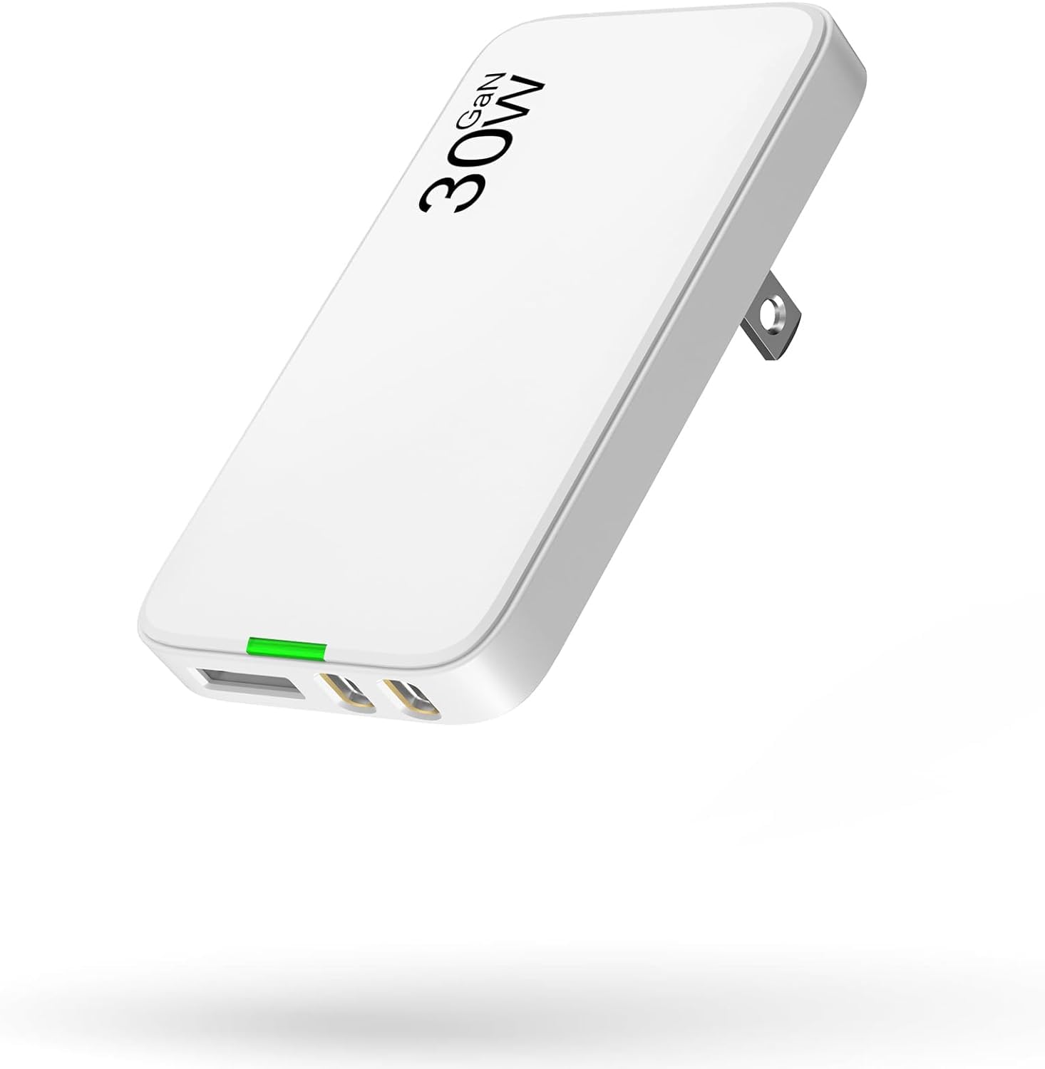 30W Ultra-Slim 3-Port USB C Wall Charger with PD Fast Charging & Foldable Plug - Compatible with iPhone 15/14/13/Pro Max, iPad Pro, Galaxy S23/S22 & More (White) - Perfect for Home, Office & Travel Charging Needs