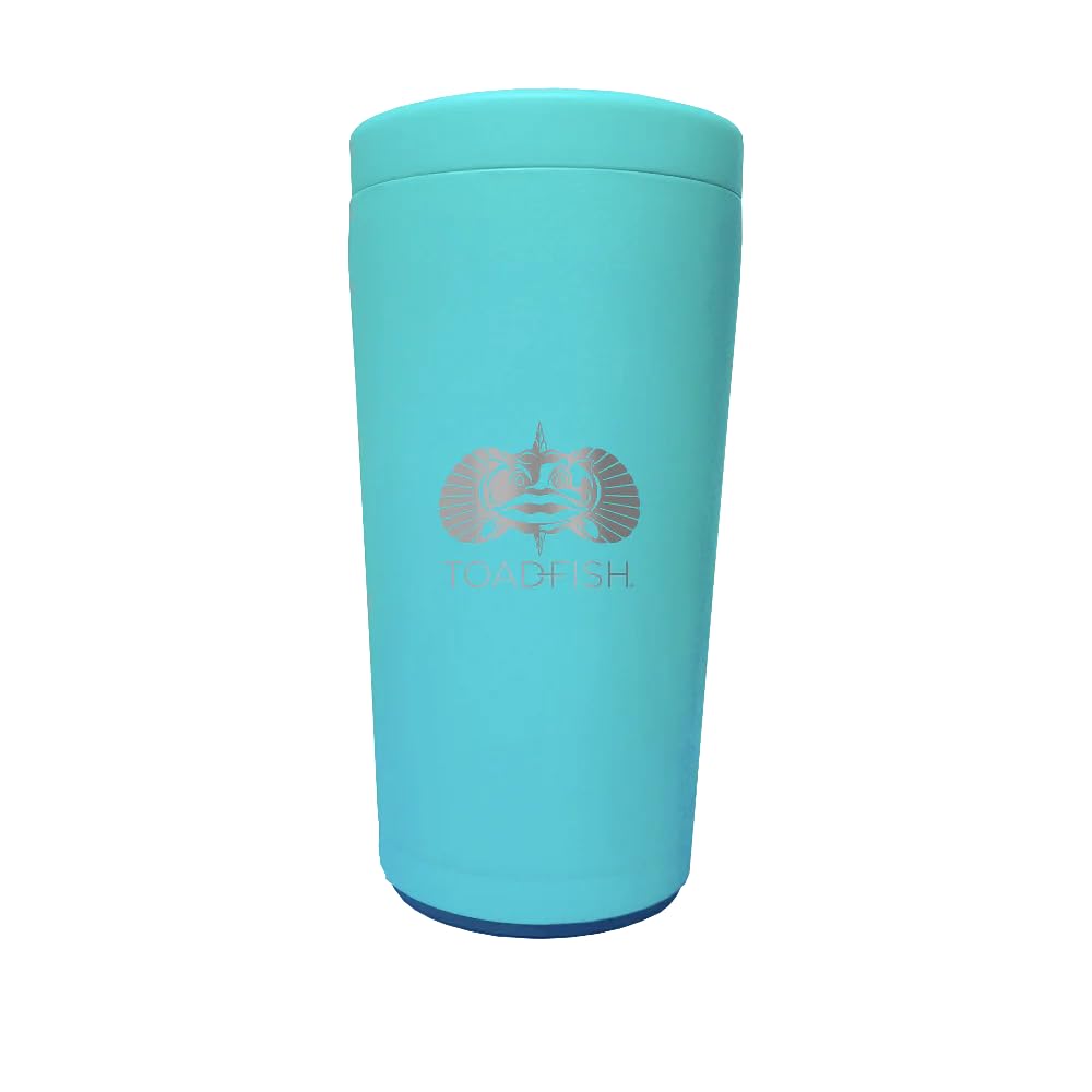 Toadfish Universal Can Cooler 2.0 - Insulated Stainless Steel Drink Holder for 12oz Cans, Bottles & Slim Cans - Non-Tip Suction Cup Technology - Double Wall Vacuum Insulation - Perfect for Beach, Pool, Boating & Outdoor Activities