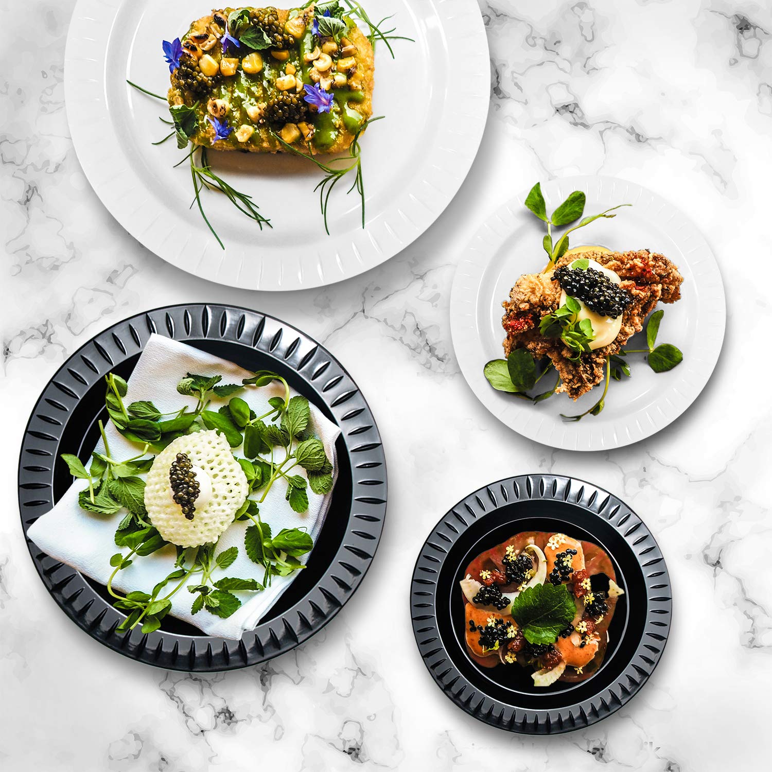Black 6-Inch Disposable Party Plates - Bulk Pack of 50 for Birthday, Wedding & Holiday Celebrations - Elegant Tableware Essentials for Any Occasion