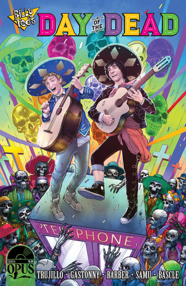 Bill & Ted's Day of the Dead One-Shot Comic Book Cover A by Gastonny - Perfect for Collectors & Fans of Sci-Fi Adventure