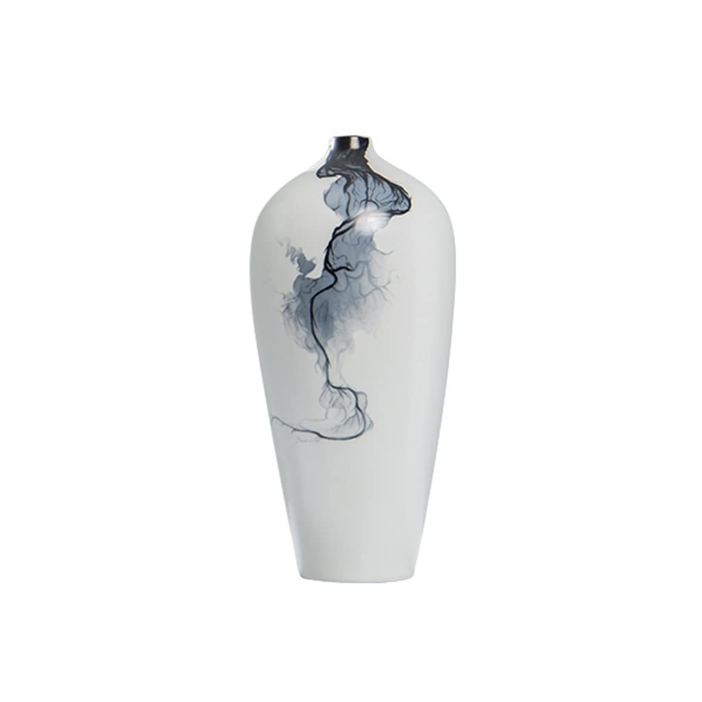 Hand-Painted Vintage Ceramic Vases - High Temperature Fired Home Decor for Bedroom, Living Room & Office Desk - 16x36cm Ink Painting Art Vase - Perfect for Boho Decor, Wedding Centerpieces & Gift Giving