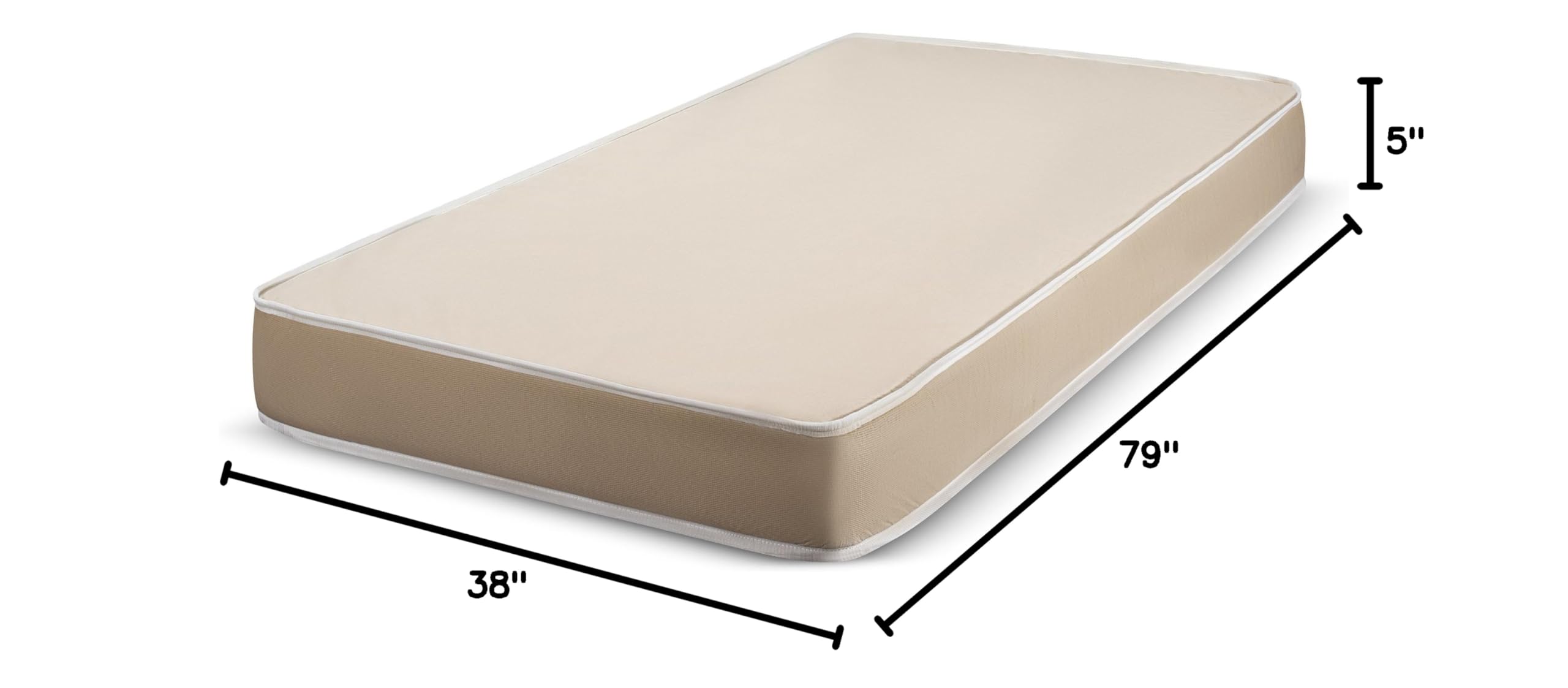 5 Inch Memory Foam Mattress Twin XL - CertiPUR-US Certified, 38x79 Inches - Breathable Fabric Cover for Pressure Relief - Perfect for Dorms, Guest Beds & Daybeds - Made in USA