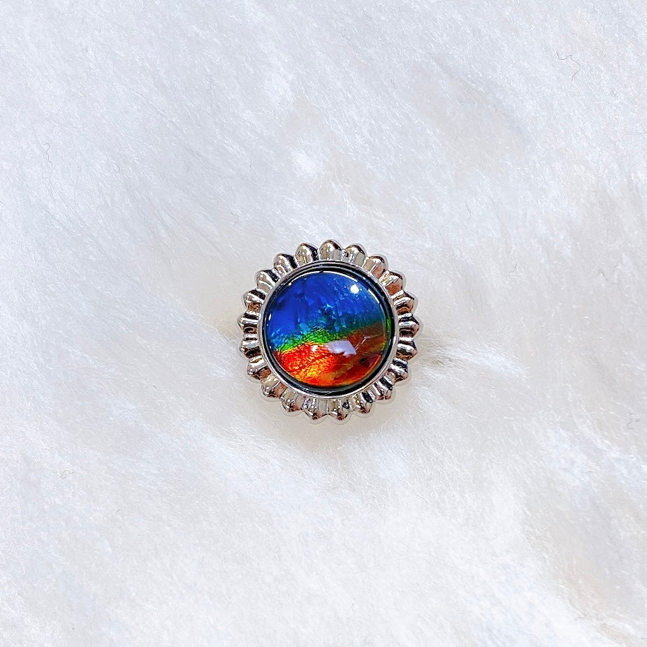 Stunning Ammolite Ring in Sterling Silver – Round SOLSTICE Gemstone Jewelry for Women | Perfect for Gifts, Weddings & Special Occasions