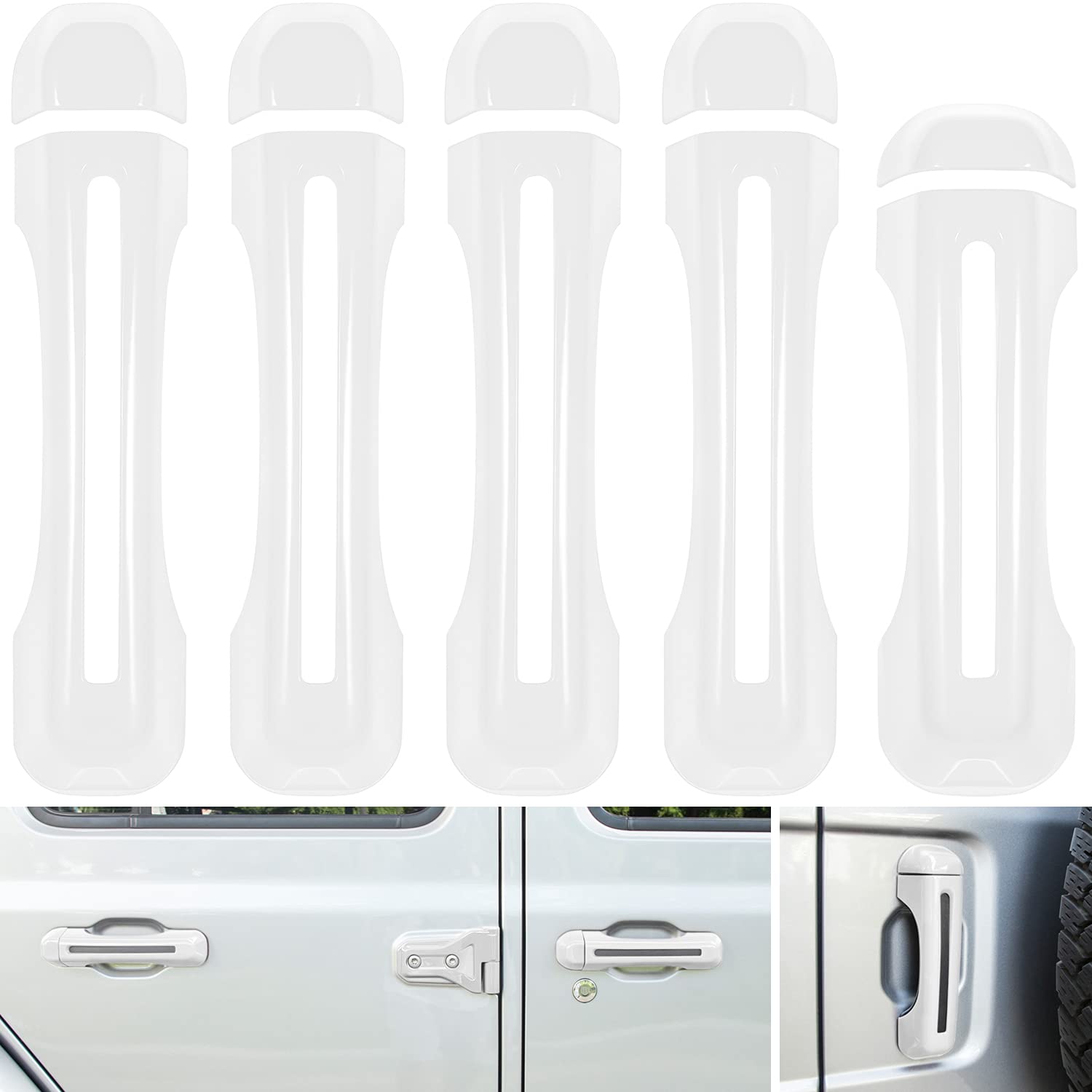 Jeep Wrangler Door Handle Covers 2018-2024 - White 5PCS for JL/JLU Models - Exterior Protection Upgrade
