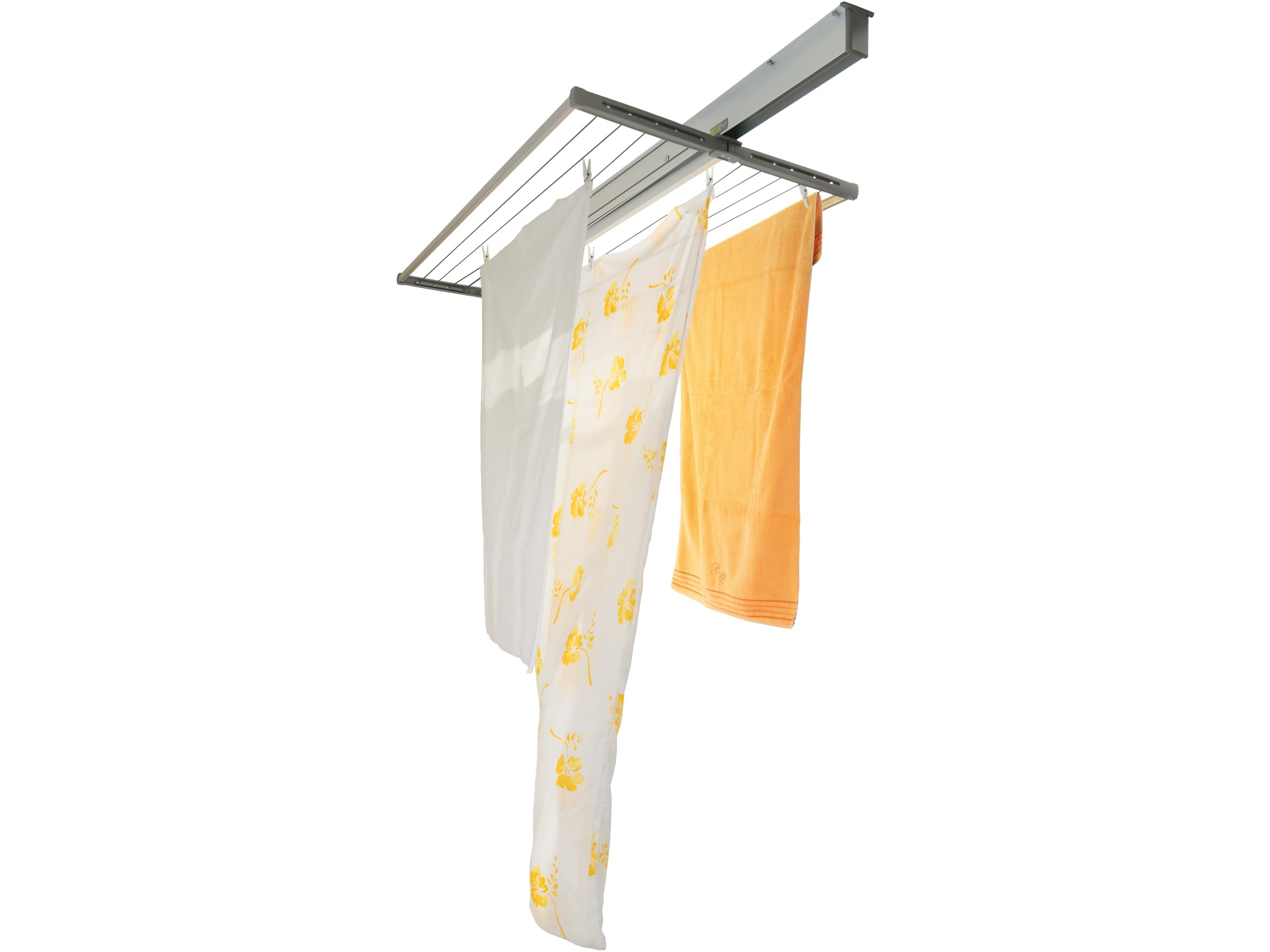 Exaco Juwel Samba Ceiling Mounted Clothes Drying Rack - Space Saving Laundry Solution for Small Homes & Apartments - Perfect for Indoor Clothes Drying in Bedrooms, Bathrooms & Balconies