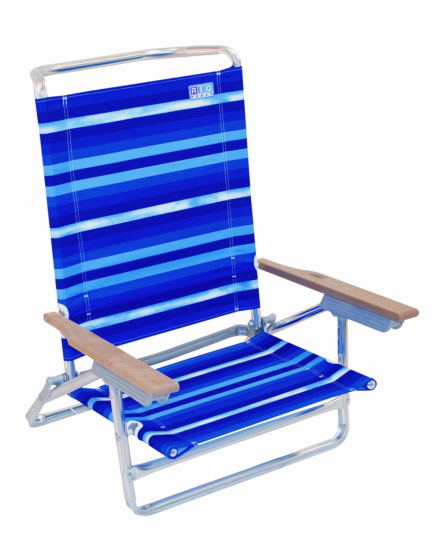 Rio Beach Designer High Back Chair - Portable Folding Beach Chair with Adjustable Recline & Cup Holder - Perfect for Poolside, Backyard, Camping & Outdoor Relaxation