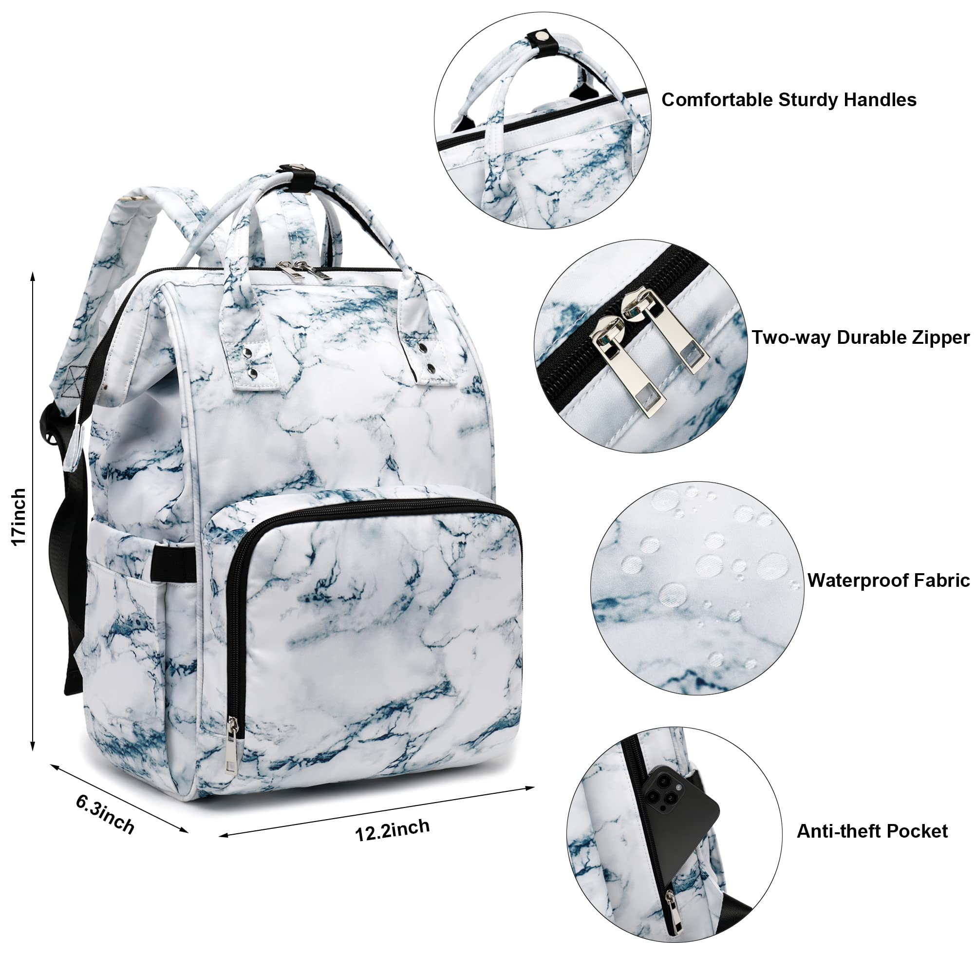 Marble Laptop Backpack 15.6