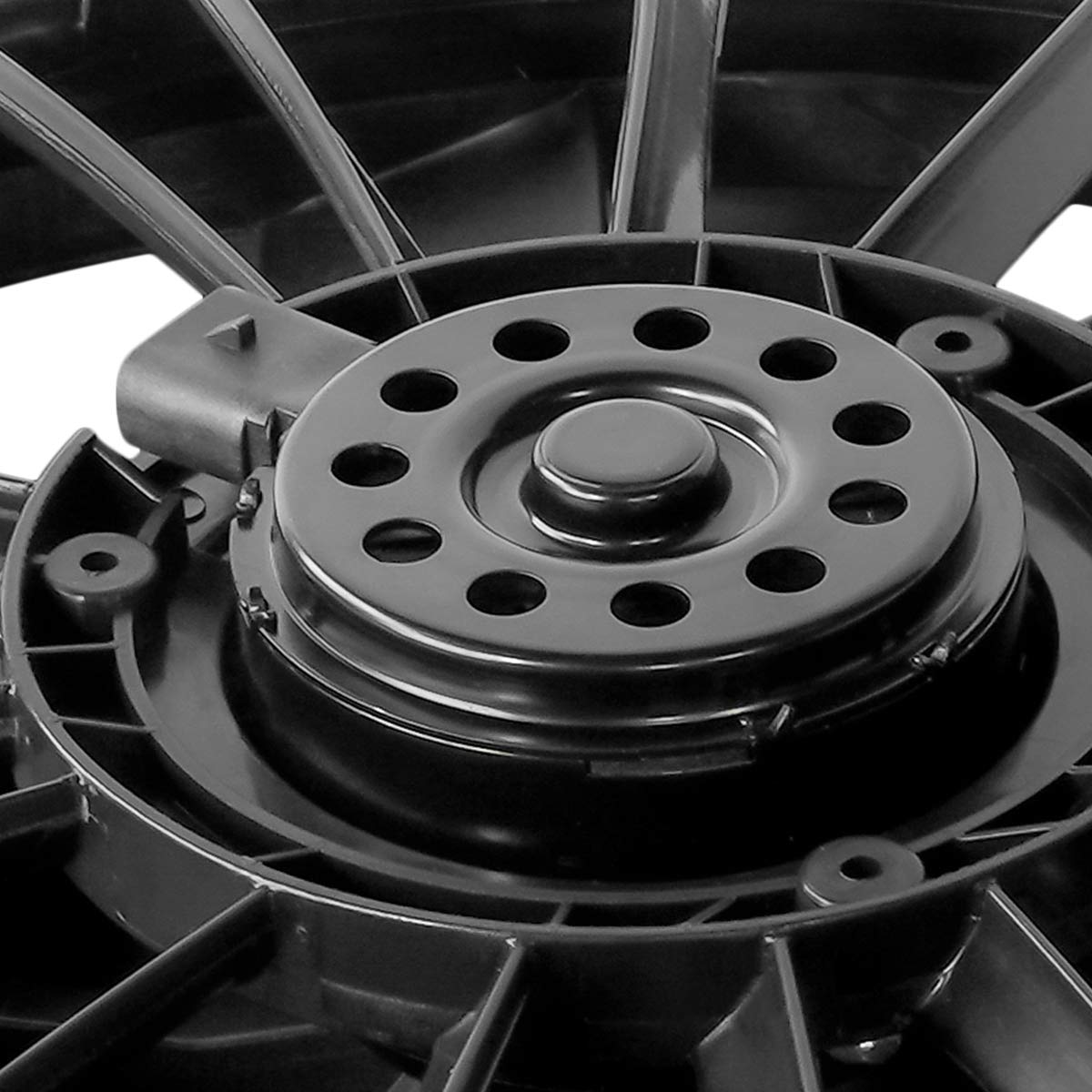 DNA MOTORING OEM-RF-0047 High Performance Radiator Cooling Fan Assembly - Direct Replacement for 2007-2011 Jeep Wrangler 3.8L - Improved Cooling Efficiency & Factory Fit - Perfect for Off-Roading & Hot Weather Driving