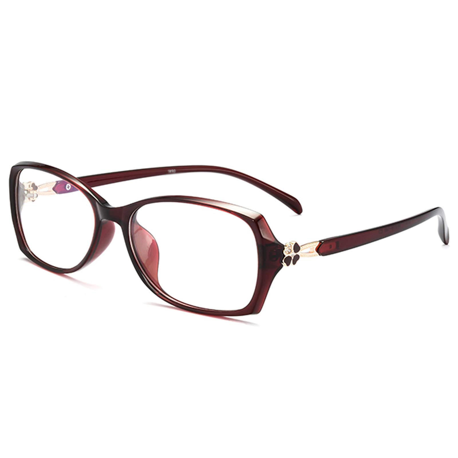 Smart Distance Reading Glasses with UV Protection & Anti-Reflection - Anti-Fatigue Computer Glasses for Women, Lightweight & Stylish +3.0 Magnification (Red) - Perfect for Office Work, Screen Time & Reading