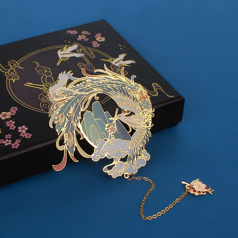 Exquisite Metal Fox & Suzaku Anime Bookmark - Gold Cutout Design for Book Lovers | Unique Reading Gifts for Women, Men, Kids & Best Friends | Perfect for Novels, Journals & School Supplies
