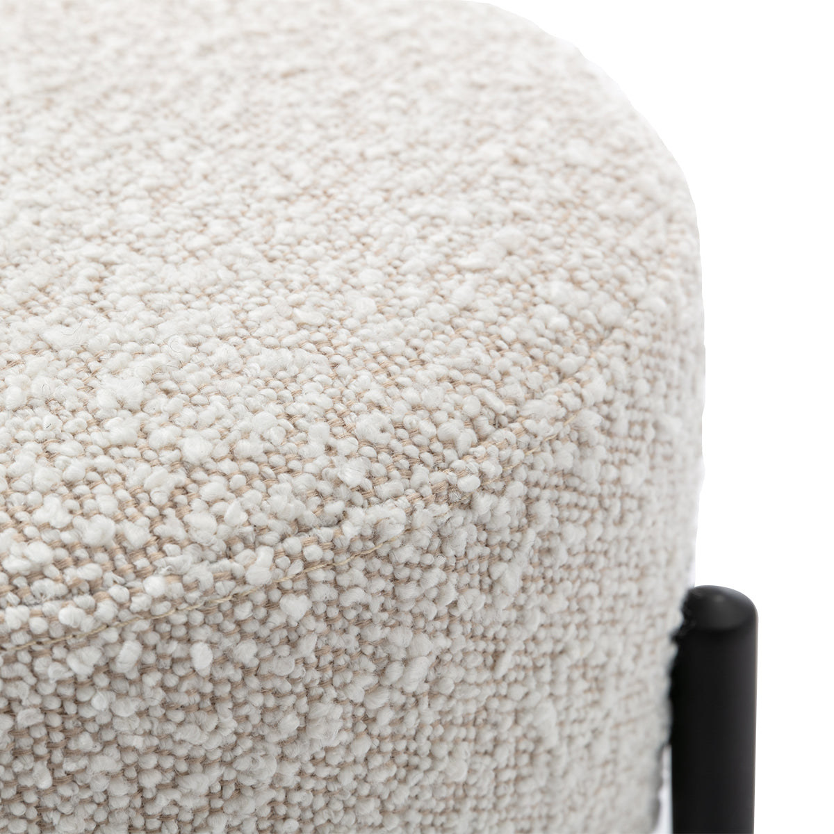 Amara Boucle Bar Stool - Modern Upholstered Counter Height Stool with Metal Legs for Kitchen Island, Breakfast Nook & Home Bar Decor