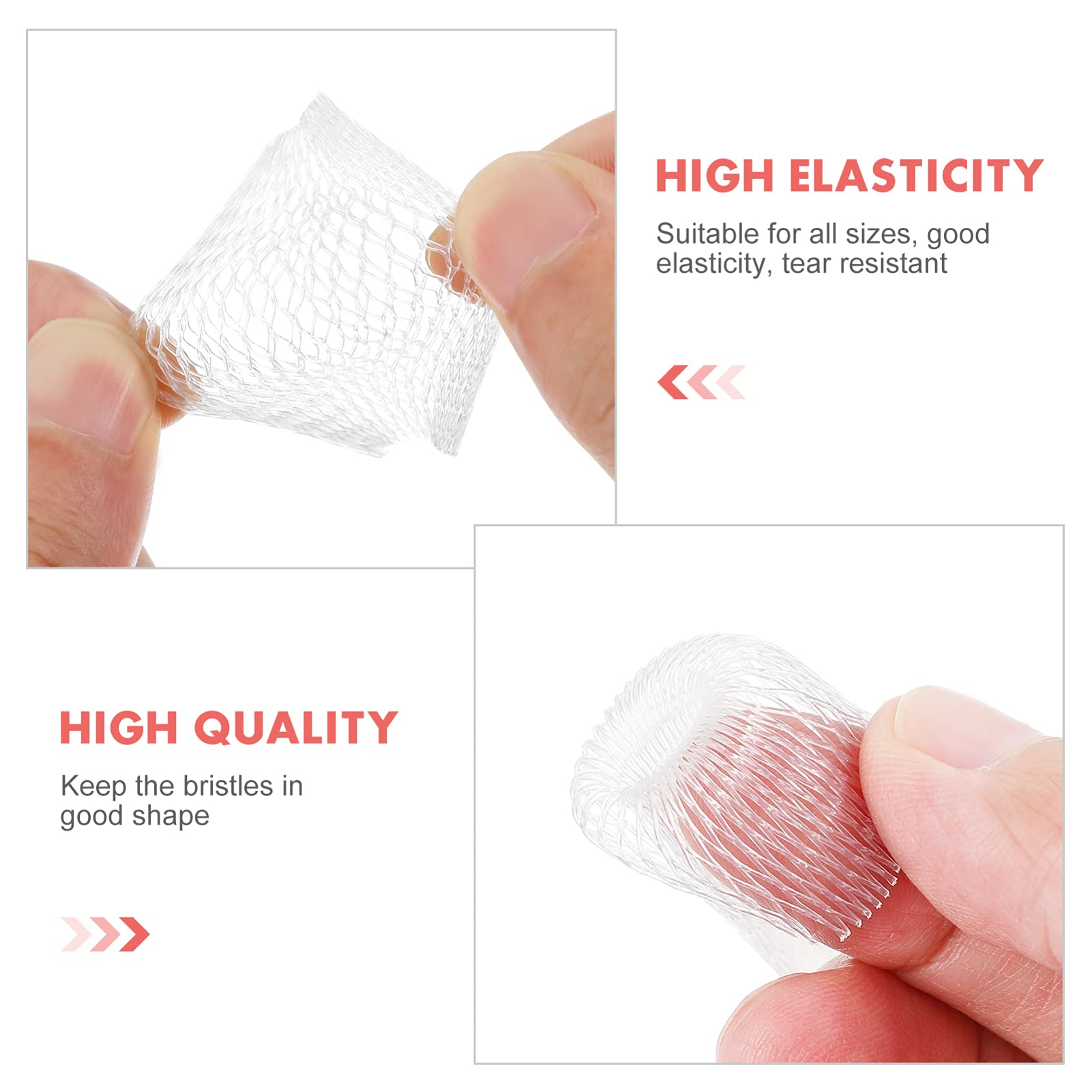 EXCLUZO 100pcs Reusable Expandable Mesh Makeup Brush Organizer - Breathable Cosmetic Brush Protector Storage Bag for Travel & Home Vanity Organization