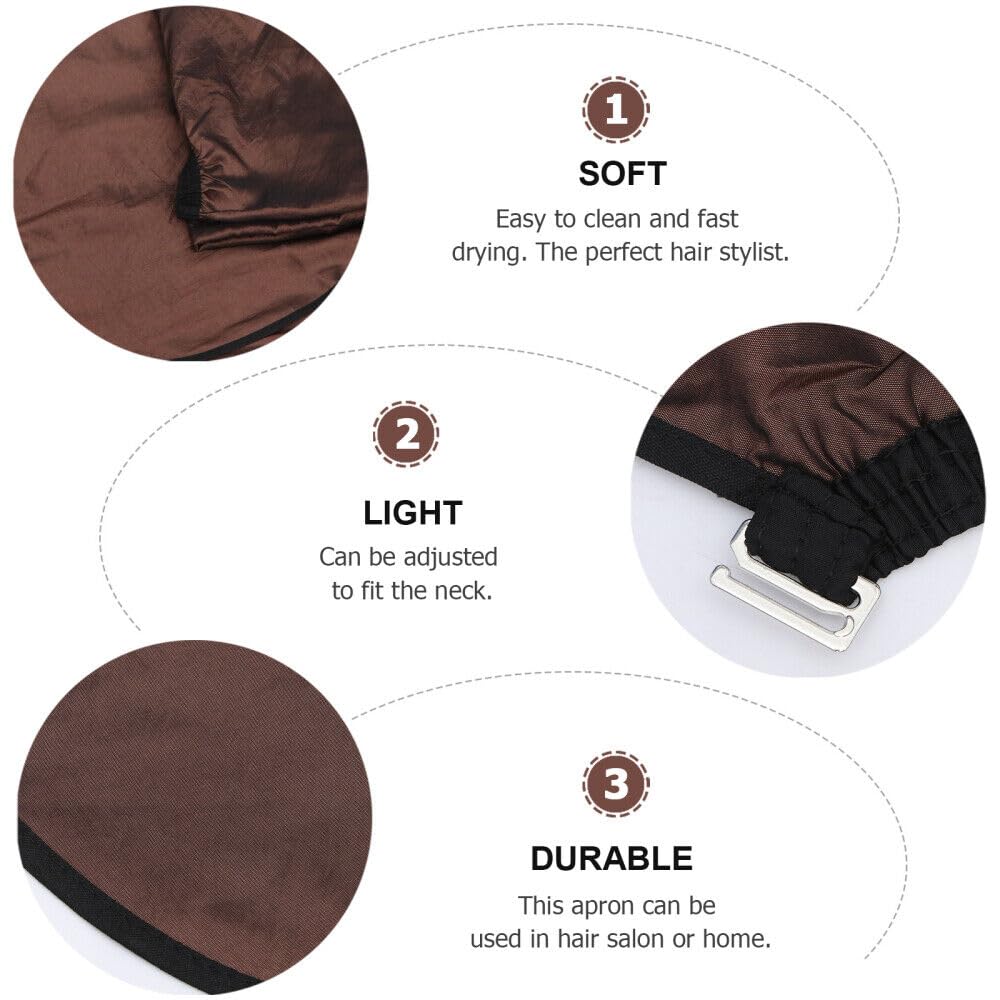OSEN Waterproof Nylon Barber Hair Cutting Apron - Salon & Parlour Professional Hairdressing Smock (1 Piece, Brown) - Ideal for Hair Stylists, Barbershops & Home Haircuts