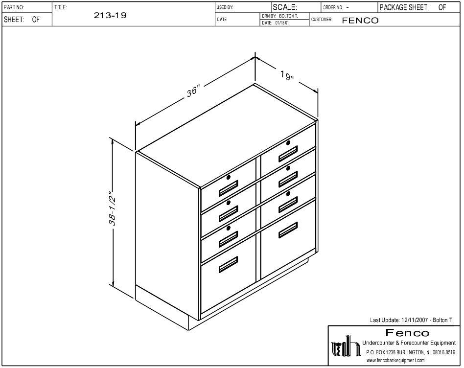 Fenco F 213 Pedestal File Cabinet with 6 Box Drawers & 2 Legal Drawers - Perfect for Office Organization and Document Storage
