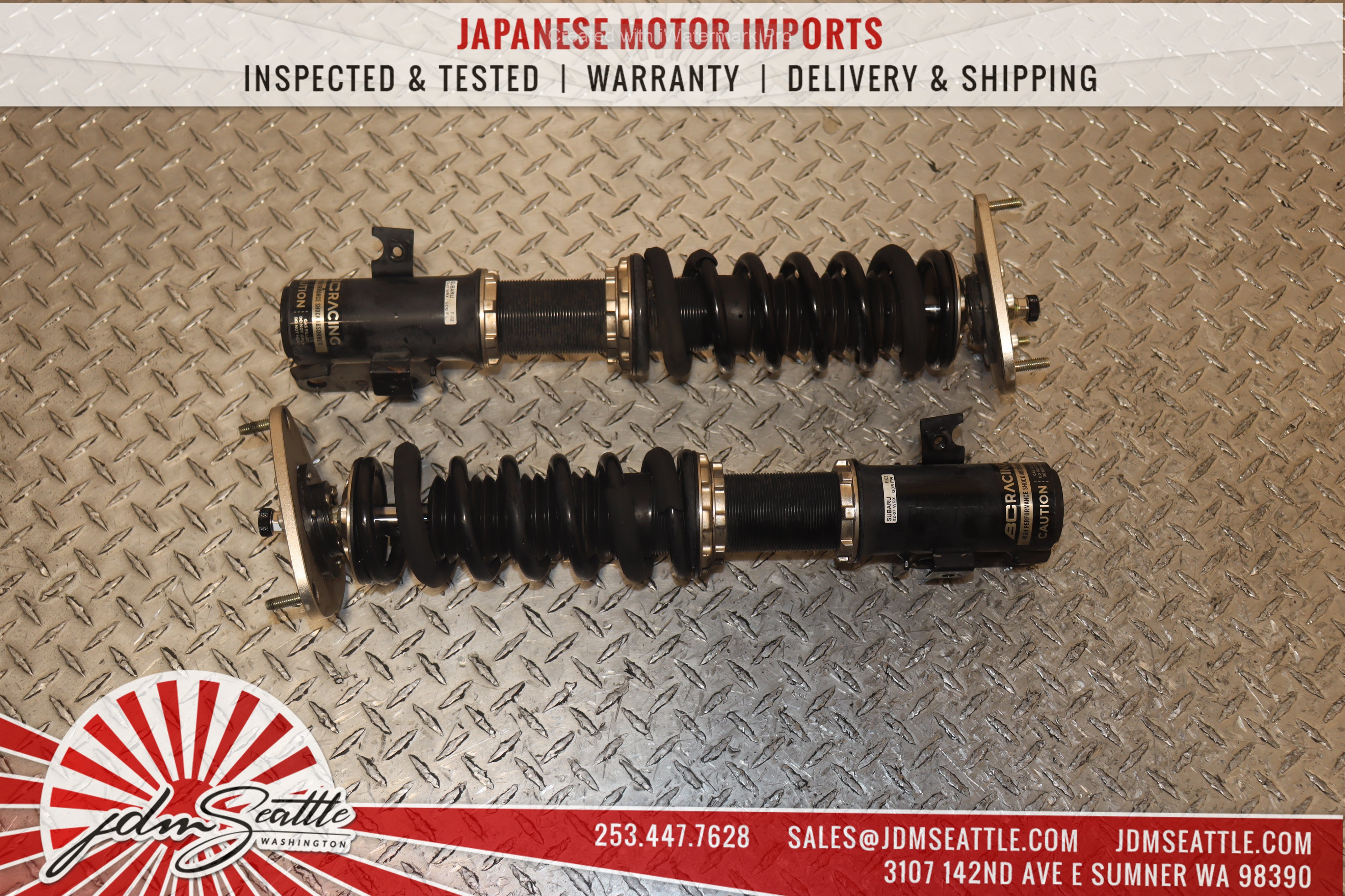 BC Racing Coilovers Front Pair for 2002-2007 Subaru Impreza WRX STI GDB - JDM Performance Suspension Upgrade for Track & Street Racing