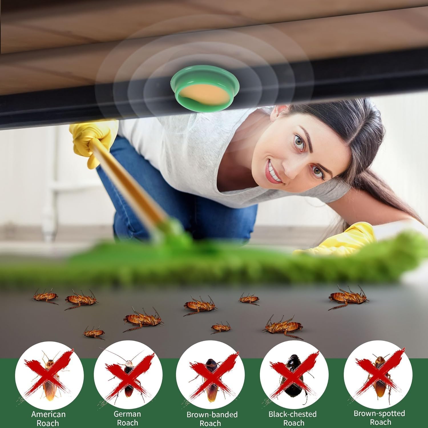 Homly Natural Cockroach Killer Gel - Powerful Roach Repellent for Home & Kitchen | Long-Lasting Pest Control Solution | Safe & Effective Cockroach Elimination (6-Pack) | Ideal for Kitchens, Bathrooms & Basements